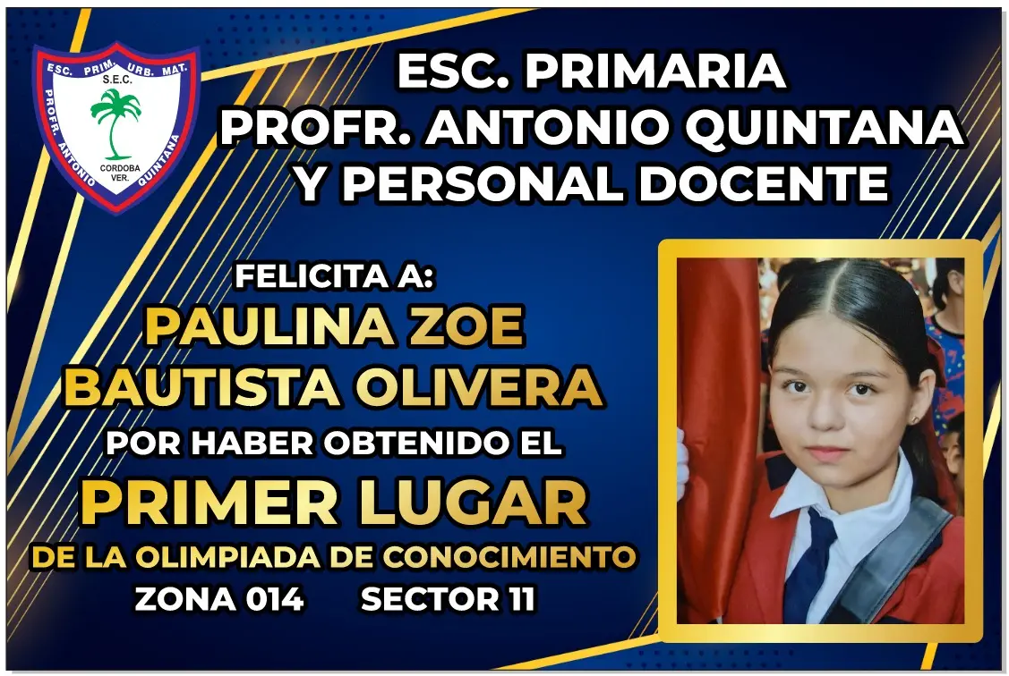 Foto de la alumna ganadora